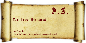 Matisa Botond névjegykártya